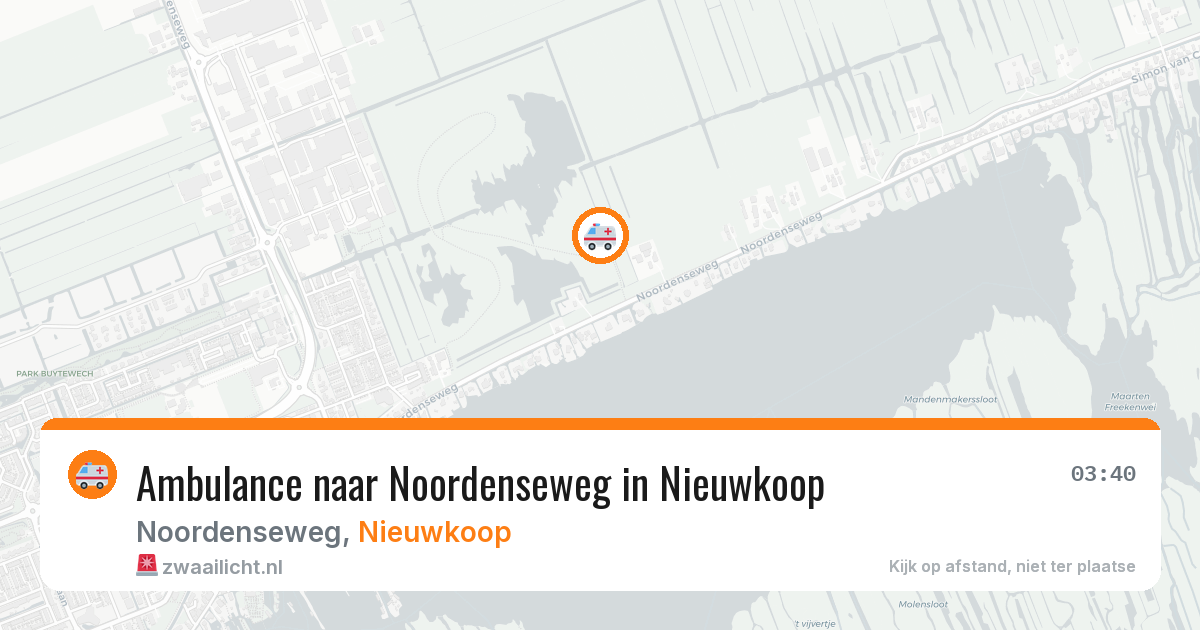 Ambulance naar Noordenseweg in Nieuwkoop — 12 aug 2026