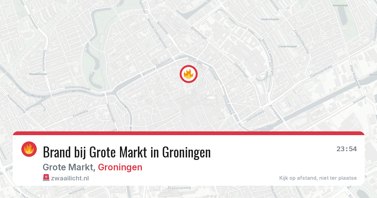 Brand bij Grote Markt in Groningen — 25 jul 2026