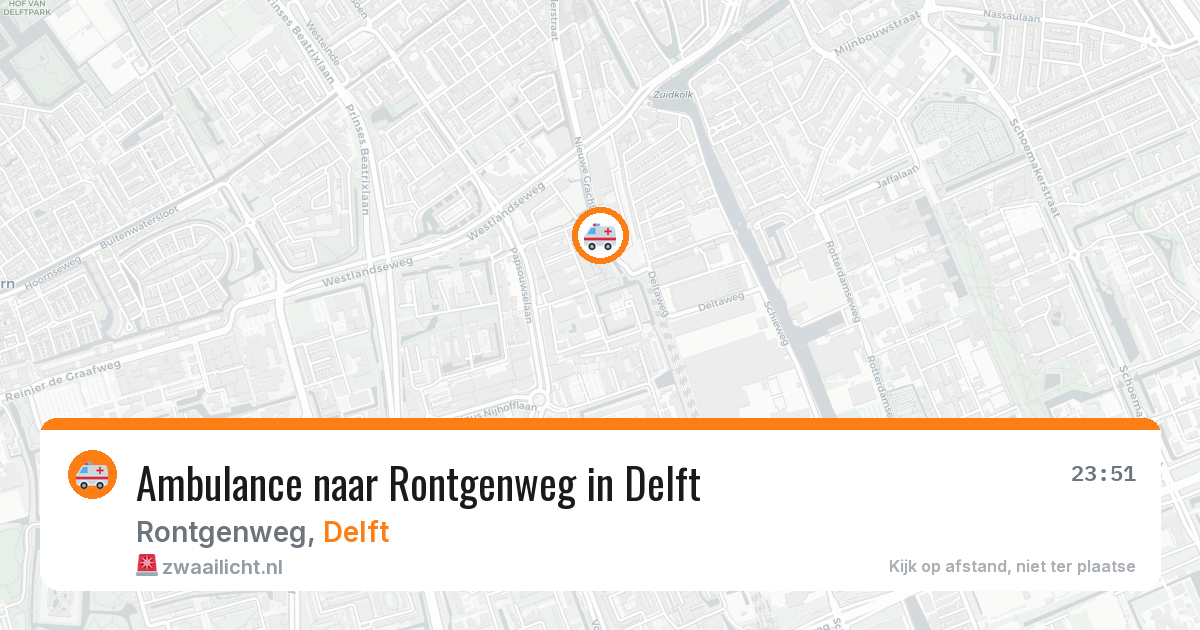 Ambulance naar Rontgenweg in Delft — 22 mei 2026