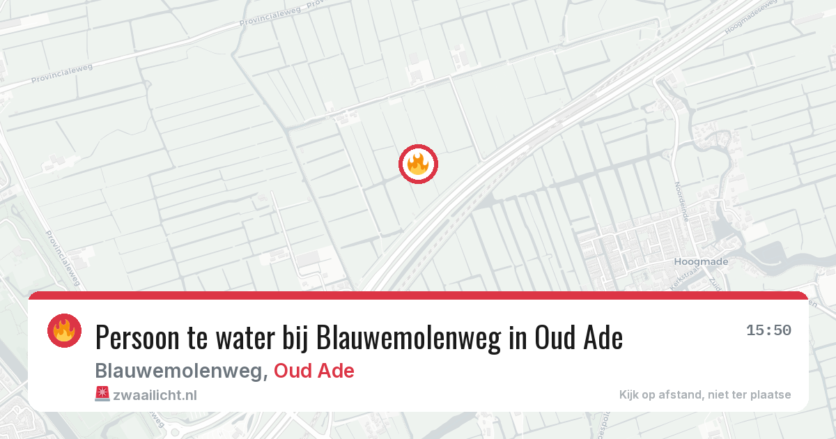 Persoon te water bij Blauwemolenweg in Oud Ade — 29 jun 2026