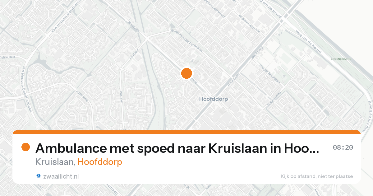Ambulance met spoed naar Kruislaan in Hoofddorp — 29 mei 2026