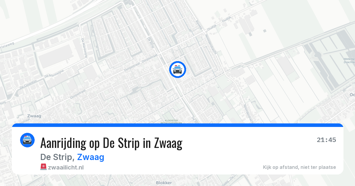 Aanrijding op De Strip in Zwaag — 19 jul 2026