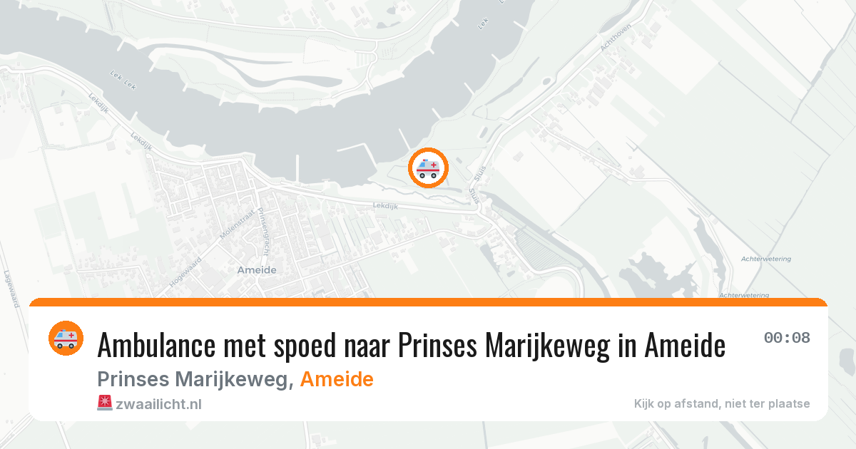 Ambulance met spoed naar Prinses Marijkeweg in Ameide — 25 mei 2026