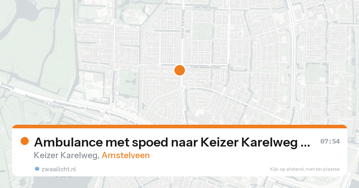 Ambulance met spoed naar Keizer Karelweg in Amstelveen — 25 aug 2026