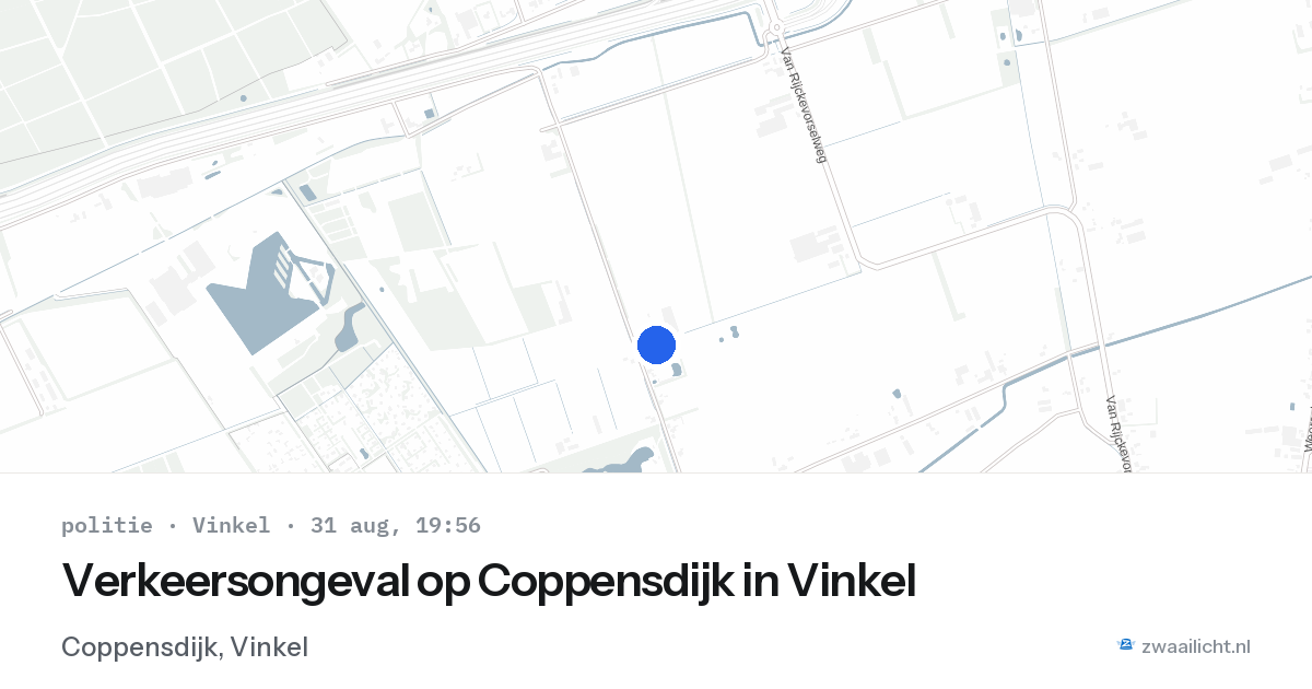 Verkeersongeval op Coppensdijk in Vinkel — 31 aug 2026