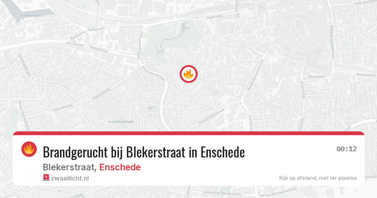 Brandgerucht bij Blekerstraat in Enschede — 20 jun 2026