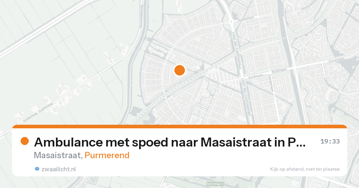 Ambulance met spoed naar Masaistraat in Purmerend — 24 aug 2026