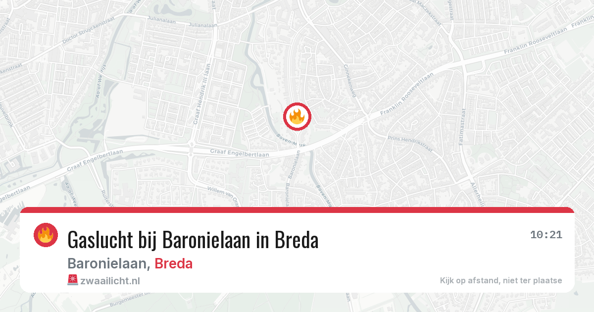 Gaslucht bij Baronielaan in Breda — 13 jun 2026