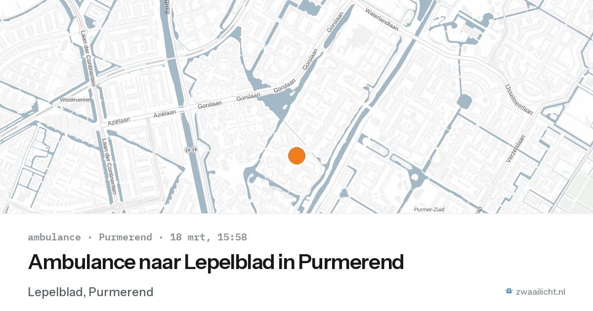 Ambulance naar Lepelblad in Purmerend — 18 mrt 2026