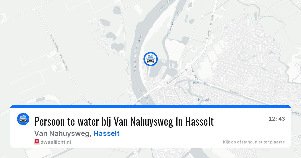 Persoon te water bij Van Nahuysweg in Hasselt — 16 jun 2026