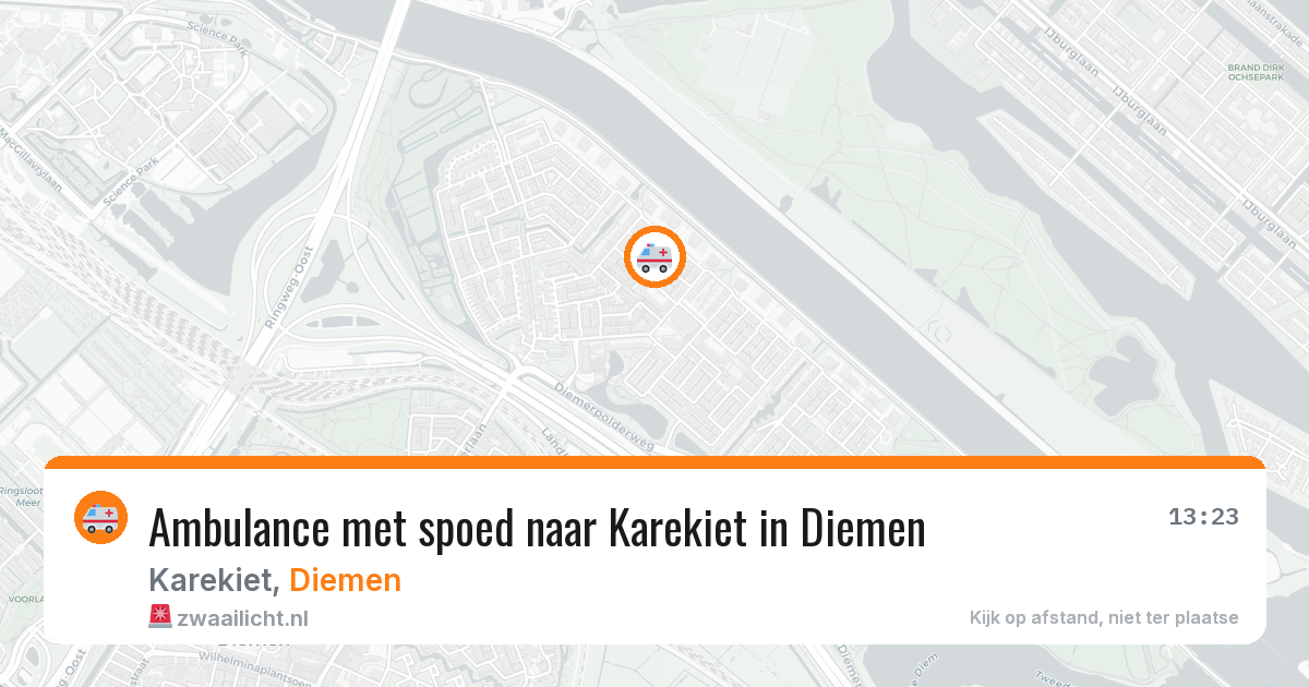 Ambulance met spoed naar Karekiet in Diemen — 14 jul 2026