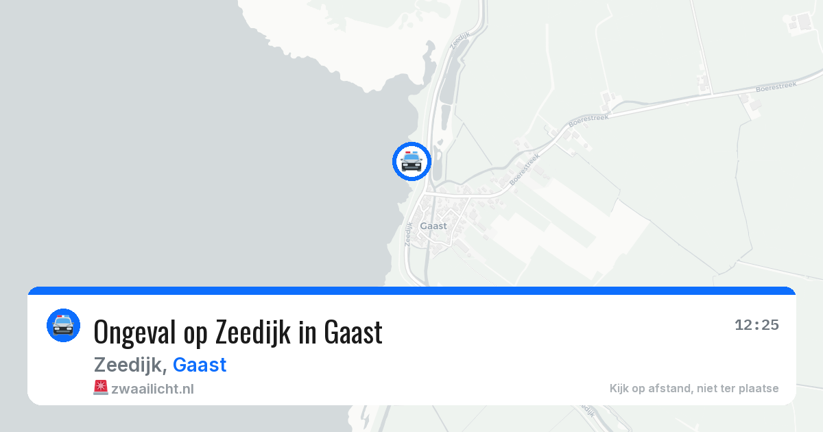 Ongeval op Zeedijk in Gaast — 9 aug 2026