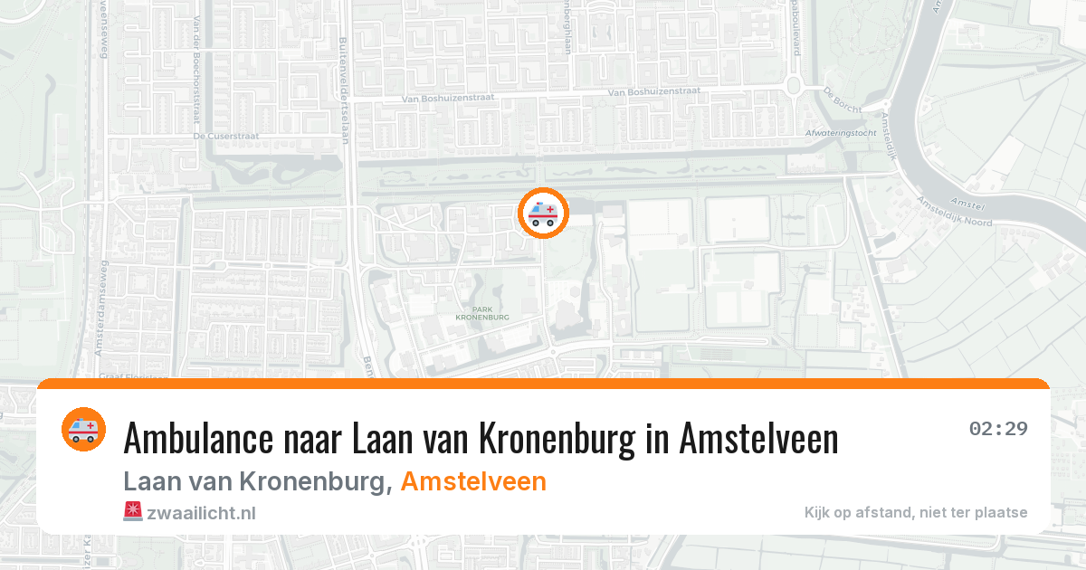 Ambulance naar Laan van Kronenburg in Amstelveen — 13 aug 2026