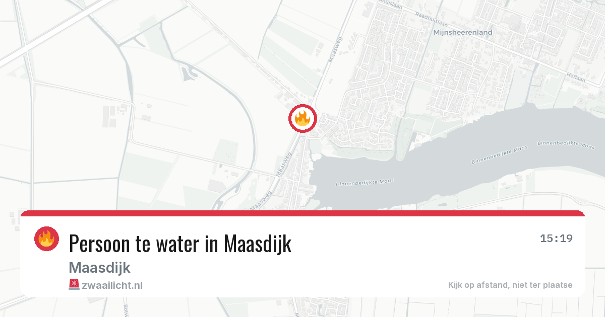 Persoon te water in Maasdijk — 3 jul 2026