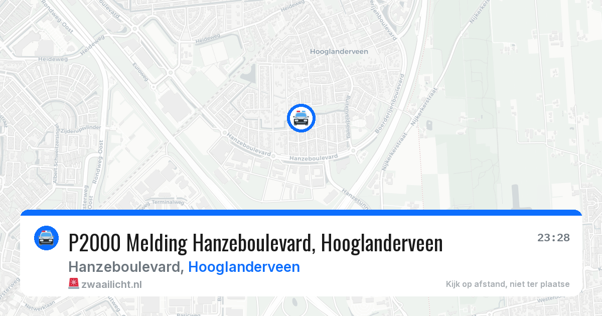 P2000 Melding Hanzeboulevard, Hooglanderveen — 2 jun 2026