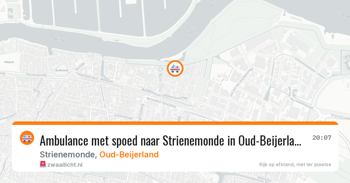 Ambulance met spoed naar Strienemonde in Oud-Beijerland — 2 aug 2026