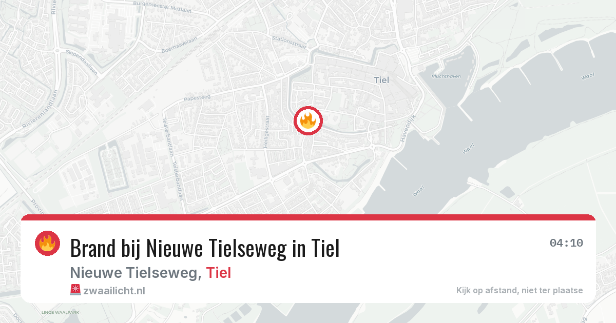 Brand bij Nieuwe Tielseweg in Tiel — 10 jul 2026