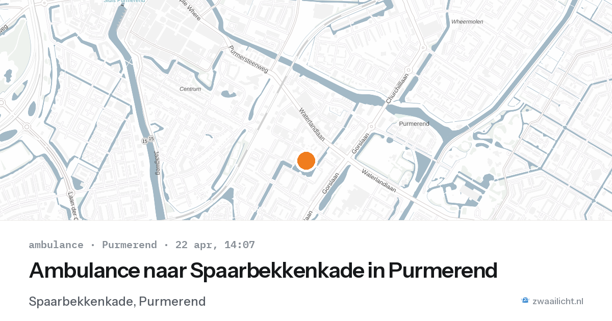 Ambulance naar Spaarbekkenkade in Purmerend — 22 apr 2026