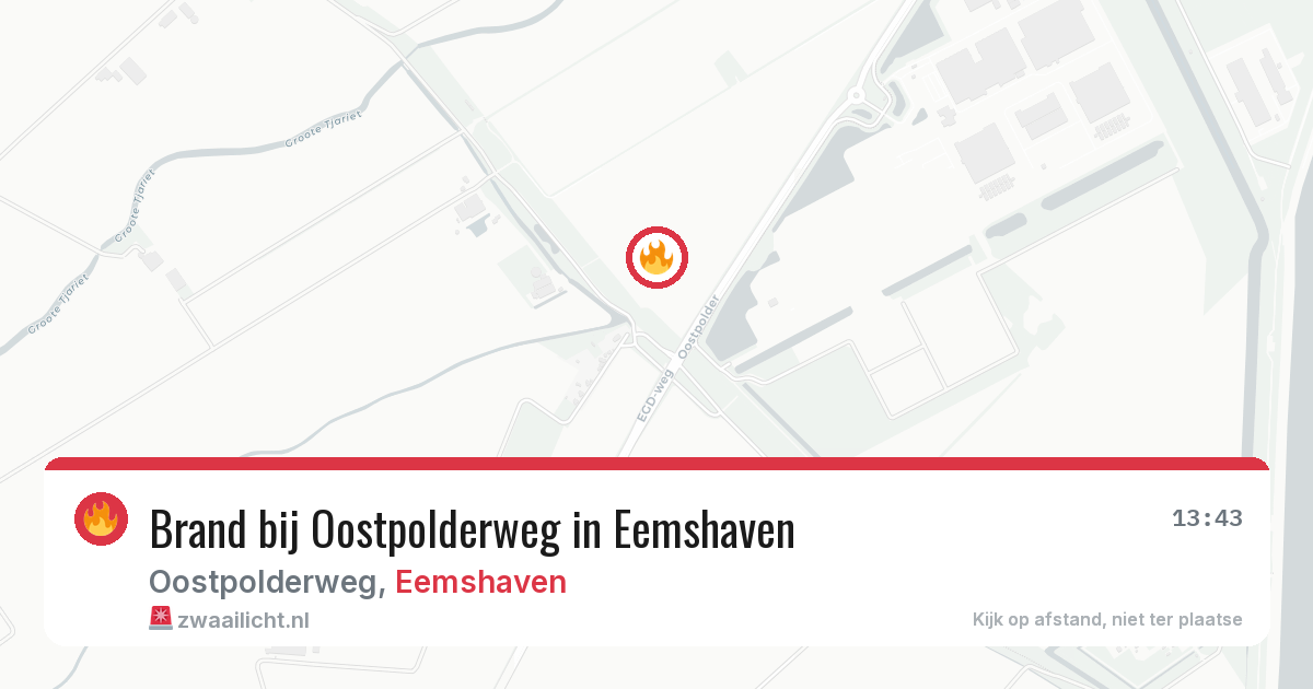 Brand bij Oostpolderweg in Eemshaven — 17 jun 2026