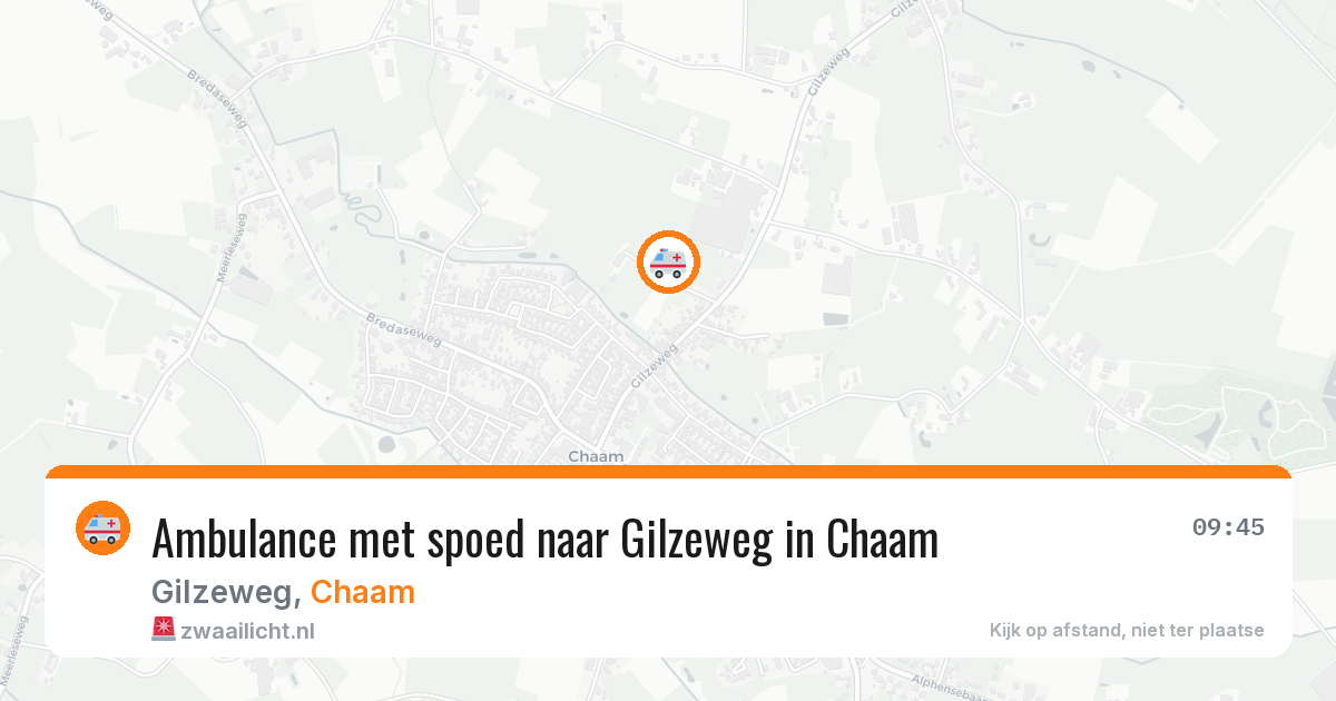 Ambulance met spoed naar Gilzeweg in Chaam — 5 mrt 2026