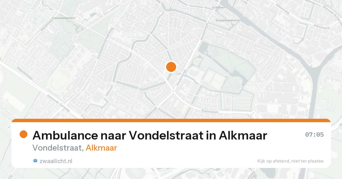Ambulance naar Vondelstraat in Alkmaar — 20 aug 2026