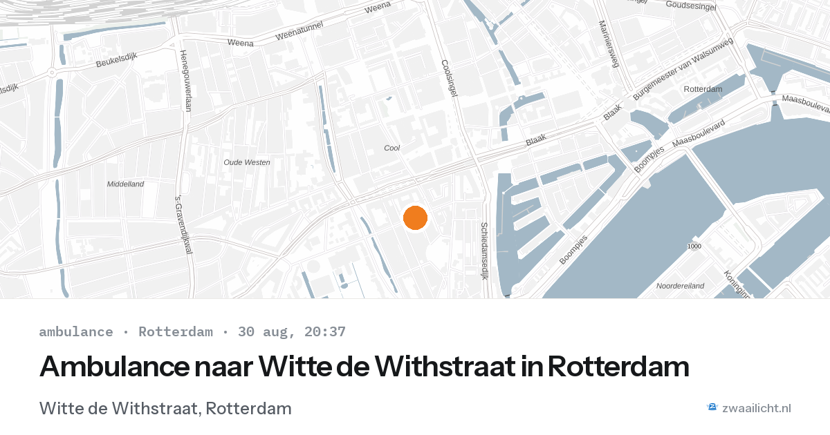 Ambulance naar Witte de Withstraat in Rotterdam — 30 aug 2026