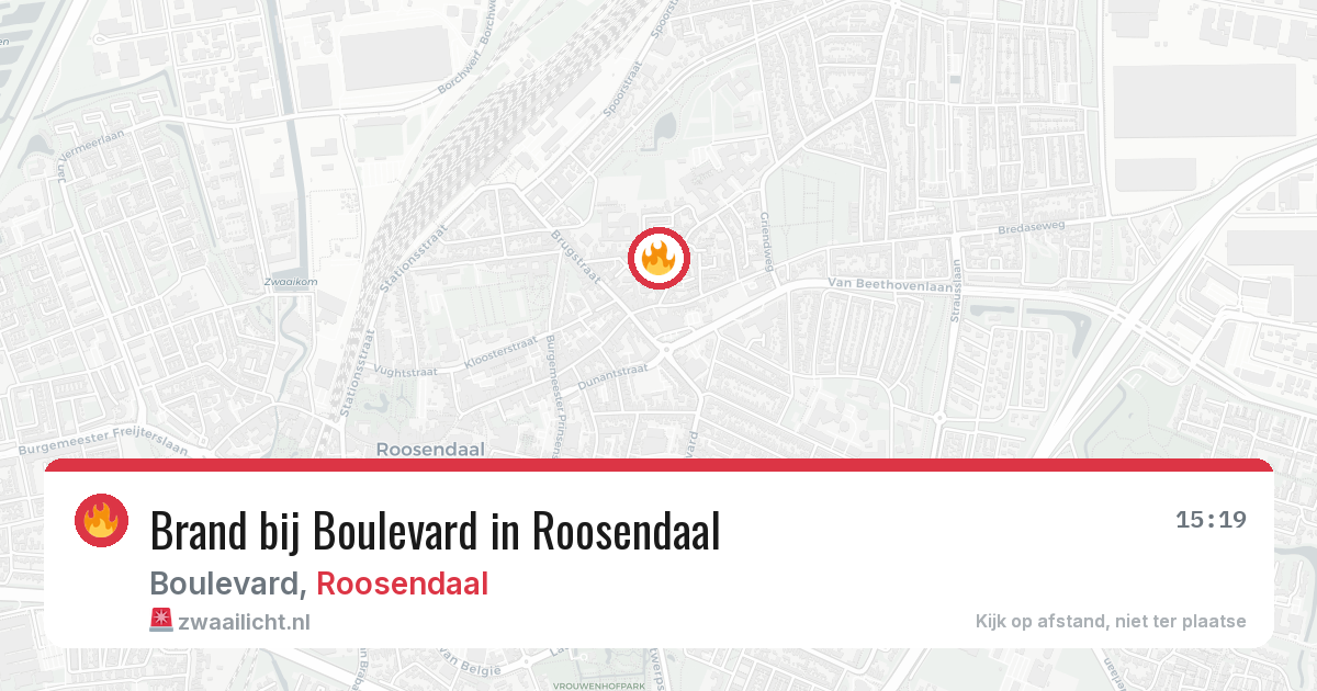 Brand bij Boulevard in Roosendaal — 18 mrt 2026
