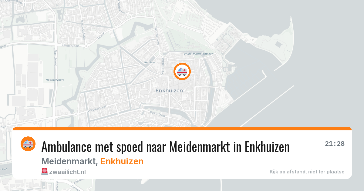 Ambulance met spoed naar Meidenmarkt in Enkhuizen — 7 jul 2026