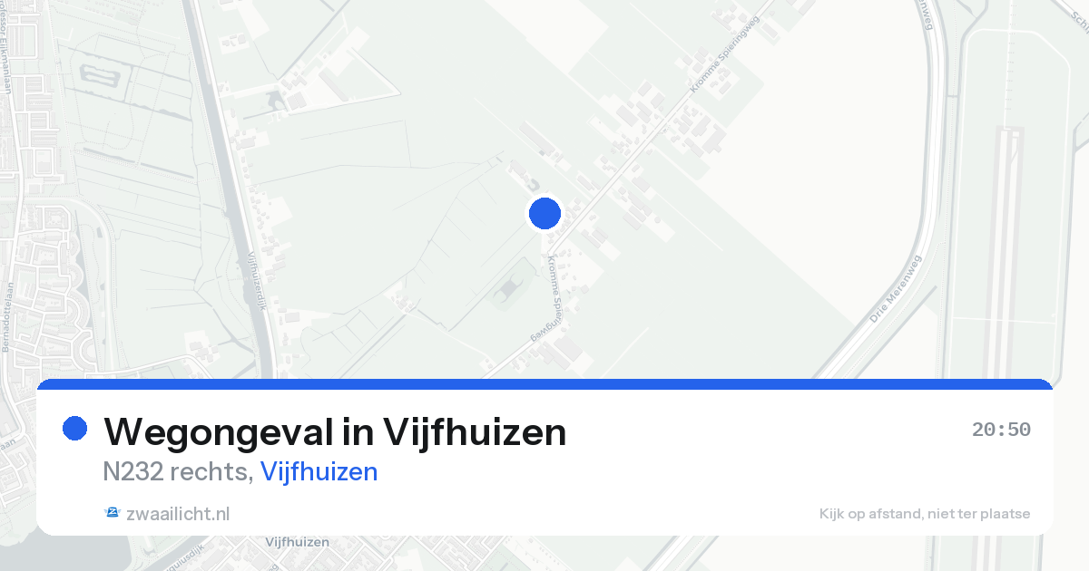 Wegongeval in Vijfhuizen — 16 aug 2026