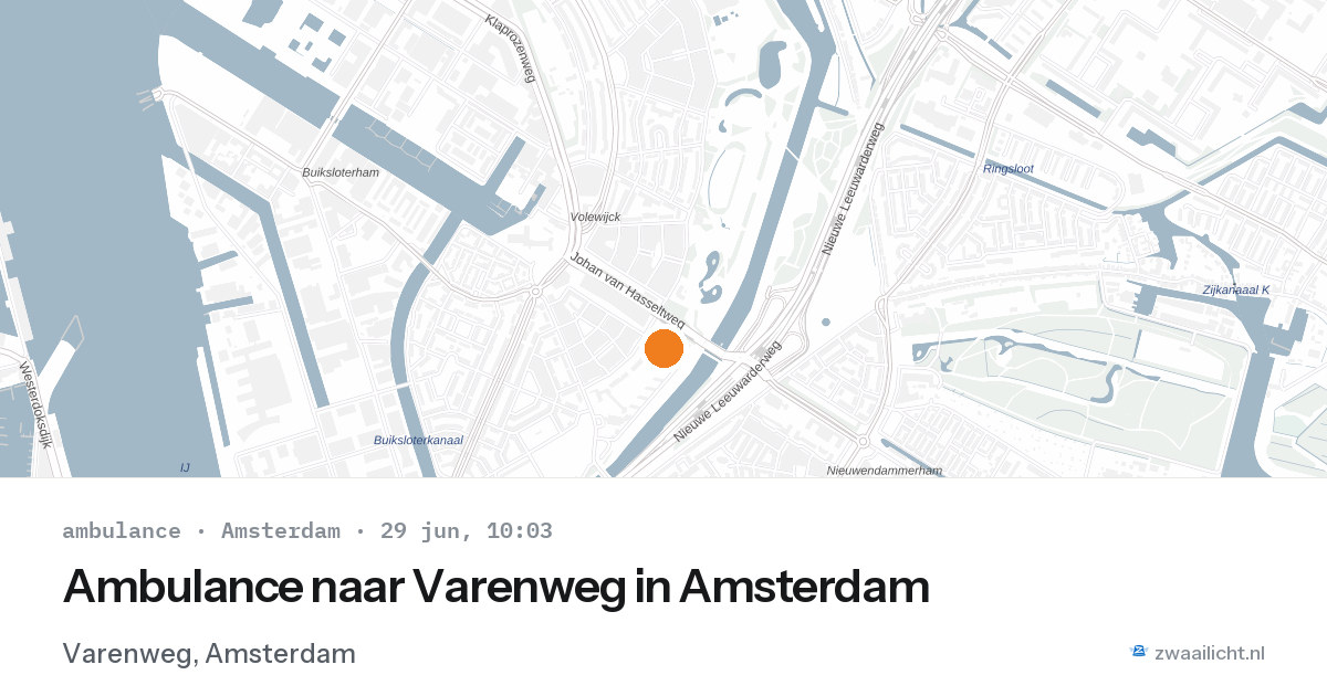 Ambulance naar Varenweg in Amsterdam — 29 jun 2026