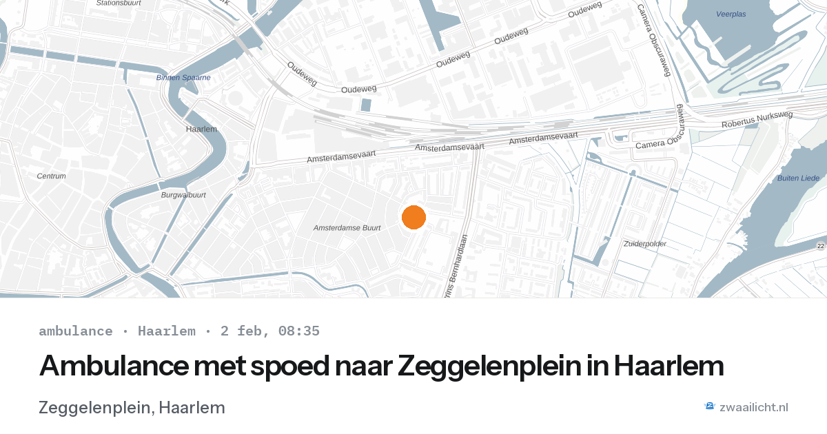 Ambulance met spoed naar Zeggelenplein in Haarlem — 2 feb 2026