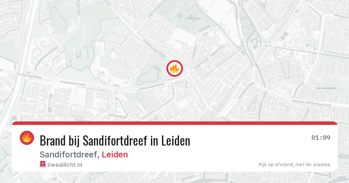 Brand bij Sandifortdreef in Leiden — 23 jun 2026