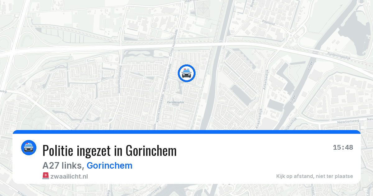 Politie ingezet in Gorinchem — 21 jun 2026 | 🚨 Zwaailicht.nl