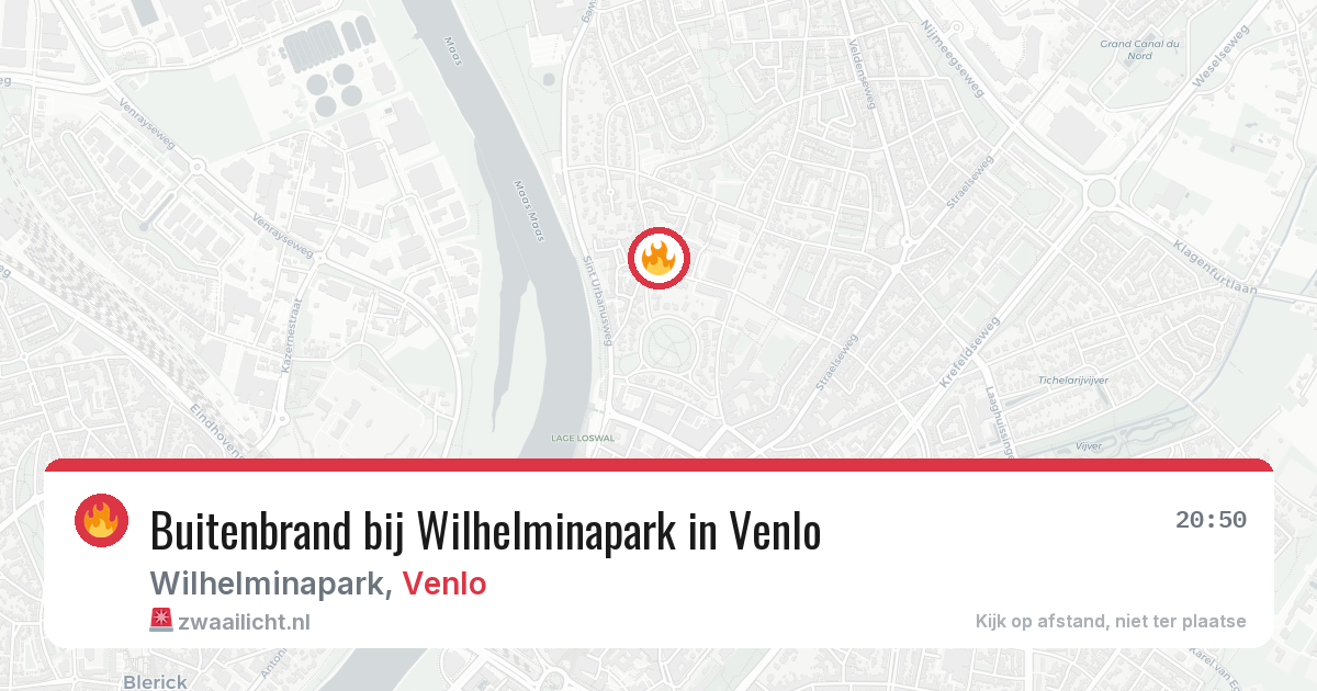 Buitenbrand bij Wilhelminapark in Venlo — 11 jun 2026