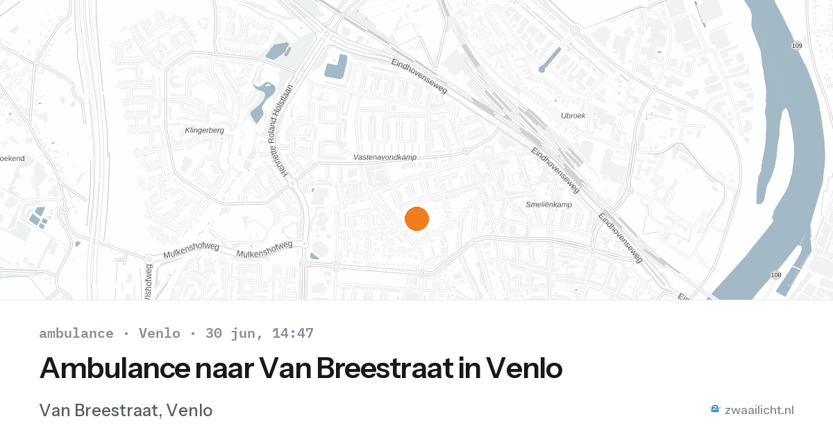 Ambulance naar Van Breestraat in Venlo — 30 jun 2026