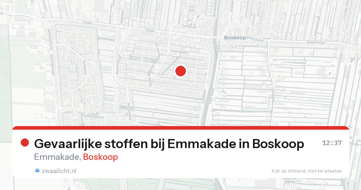 Gevaarlijke stoffen bij Emmakade in Boskoop — 25 aug 2026