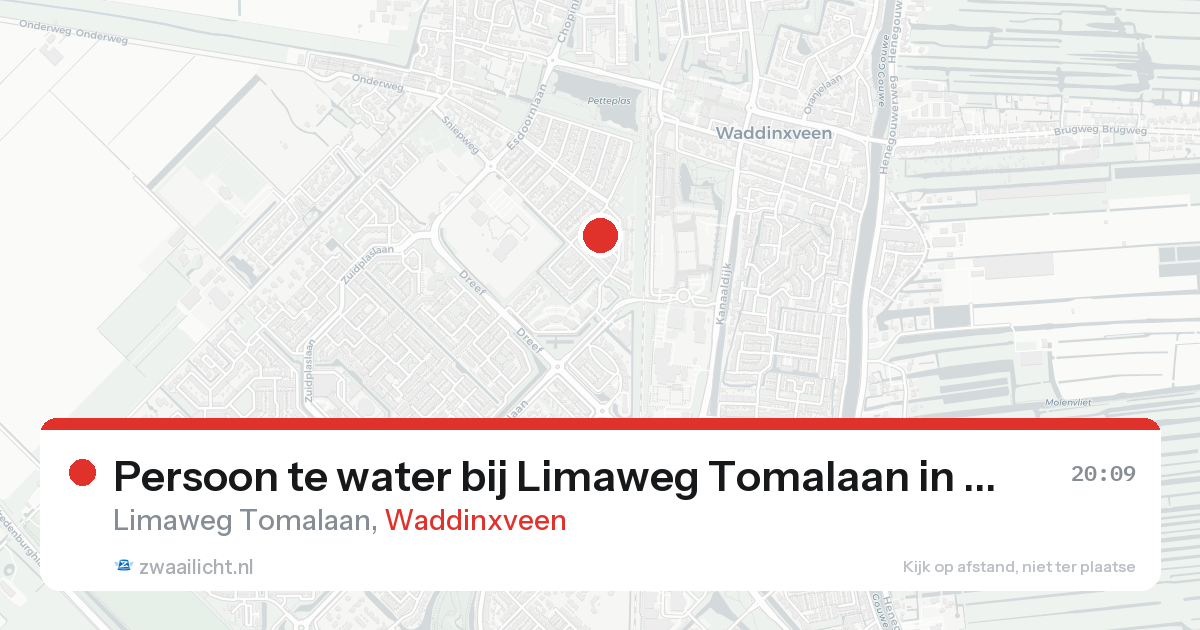 Persoon te water bij Limaweg Tomalaan in Waddinxveen — 31 jan 2026