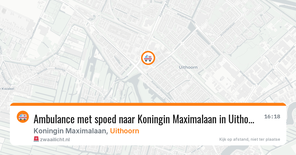 Ambulance met spoed naar Koningin Maximalaan in Uithoorn — 10 aug 2026