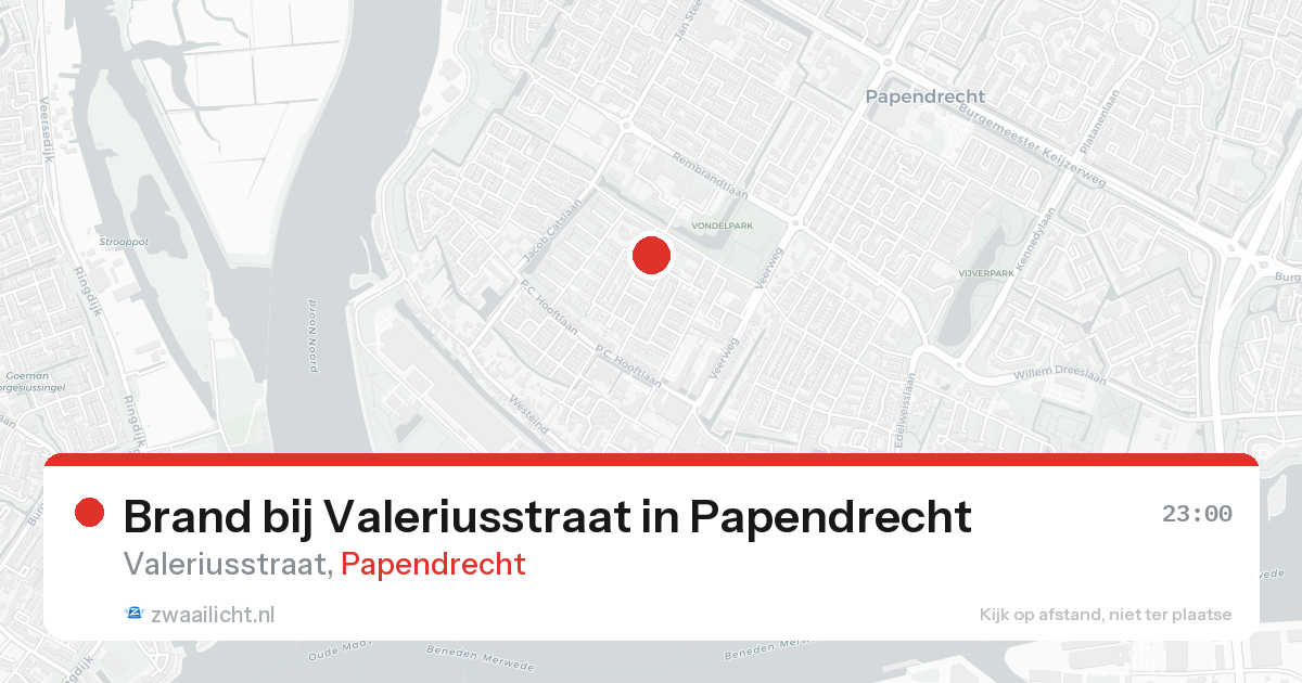 Brand bij Valeriusstraat in Papendrecht — 12 mrt 2026