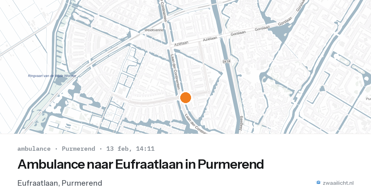 Ambulance naar Eufraatlaan in Purmerend — 13 feb 2026