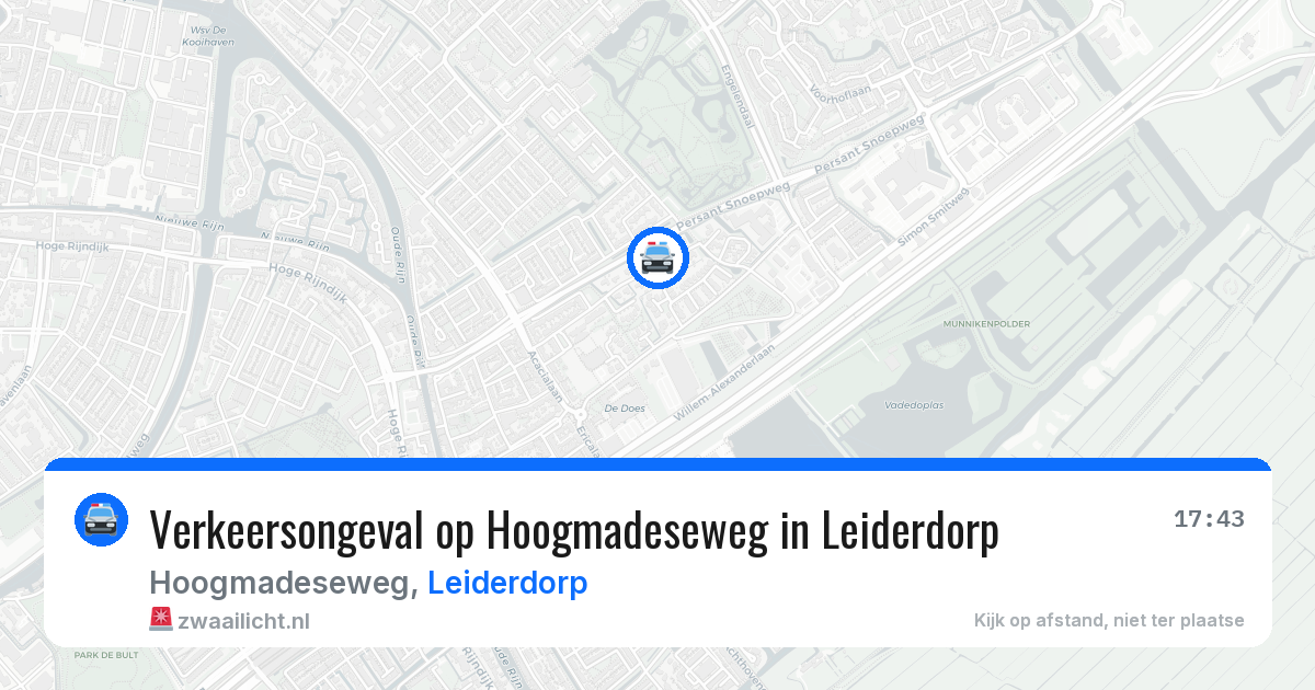 Verkeersongeval op Hoogmadeseweg in Leiderdorp — 11 aug 2026