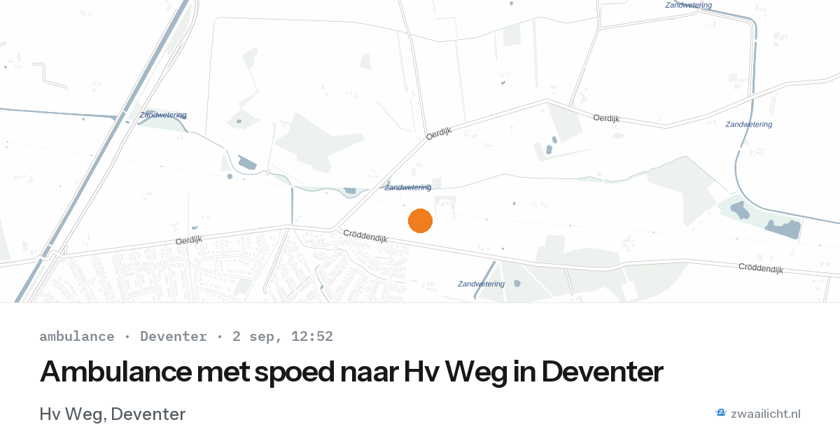 Ambulance met spoed naar Hv Weg in Deventer — 2 sep 2026