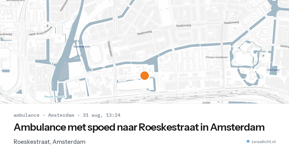 Ambulance met spoed naar Roeskestraat in Amsterdam — 31 aug 2026