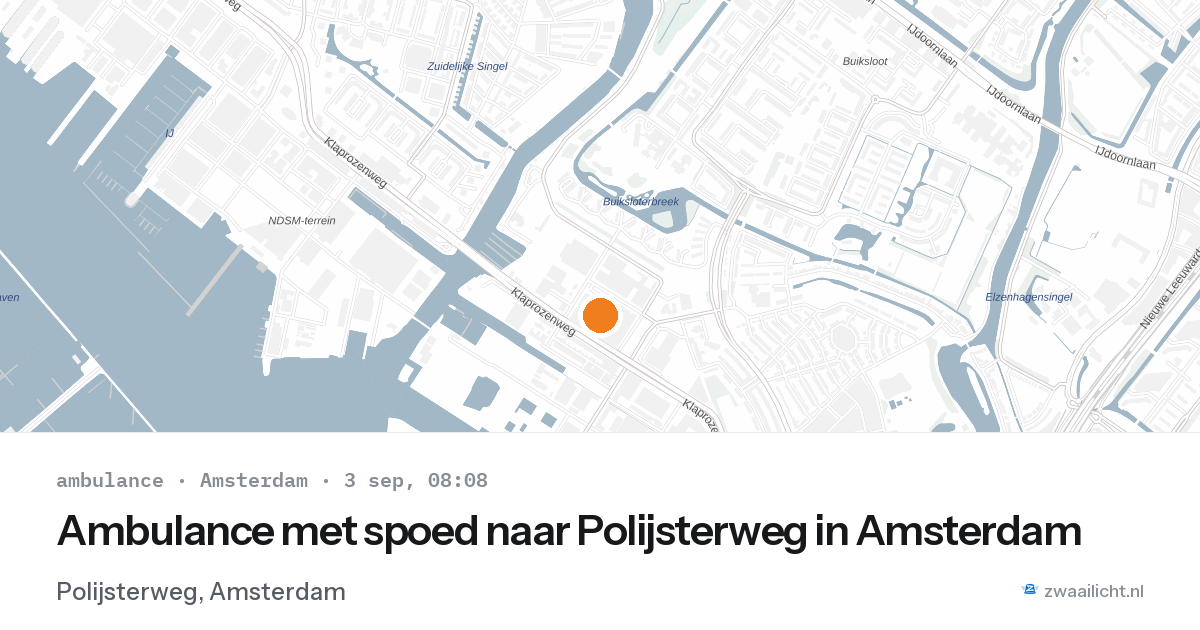 Ambulance met spoed naar Polijsterweg in Amsterdam — 3 sep 2026