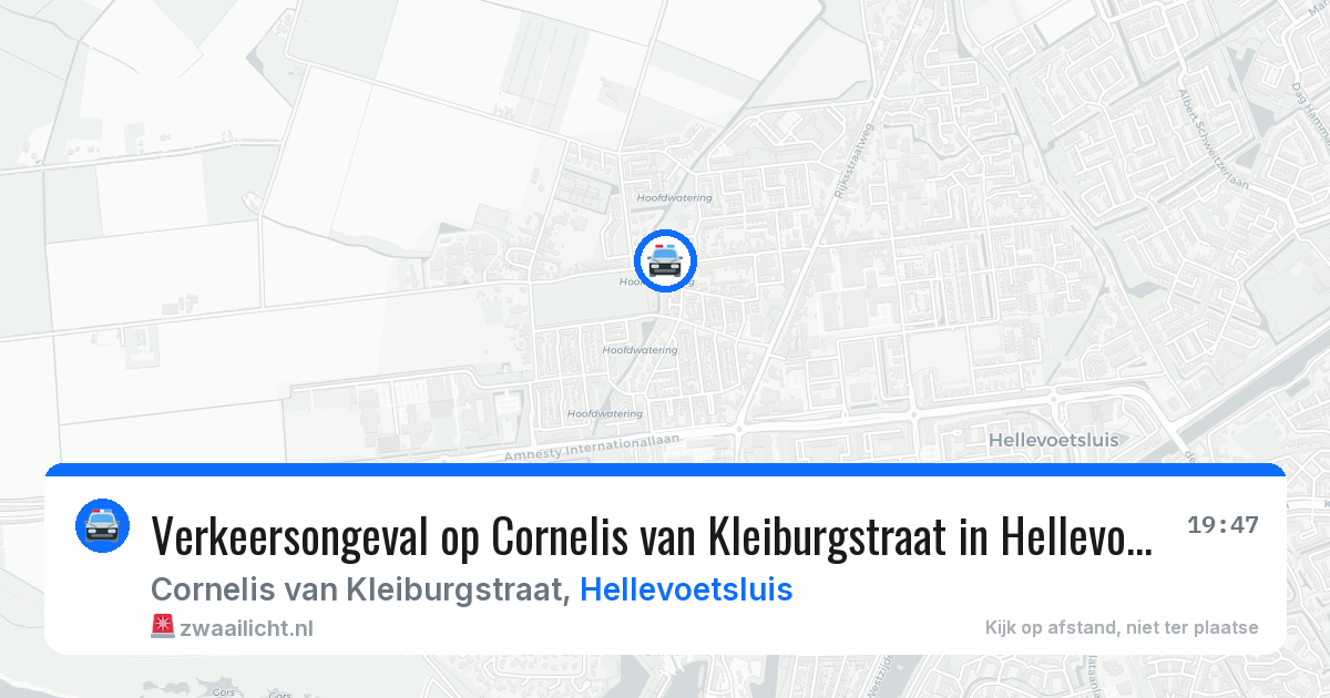 Verkeersongeval op Cornelis van Kleiburgstraat in Hellevoetsluis — 7 jun 2026