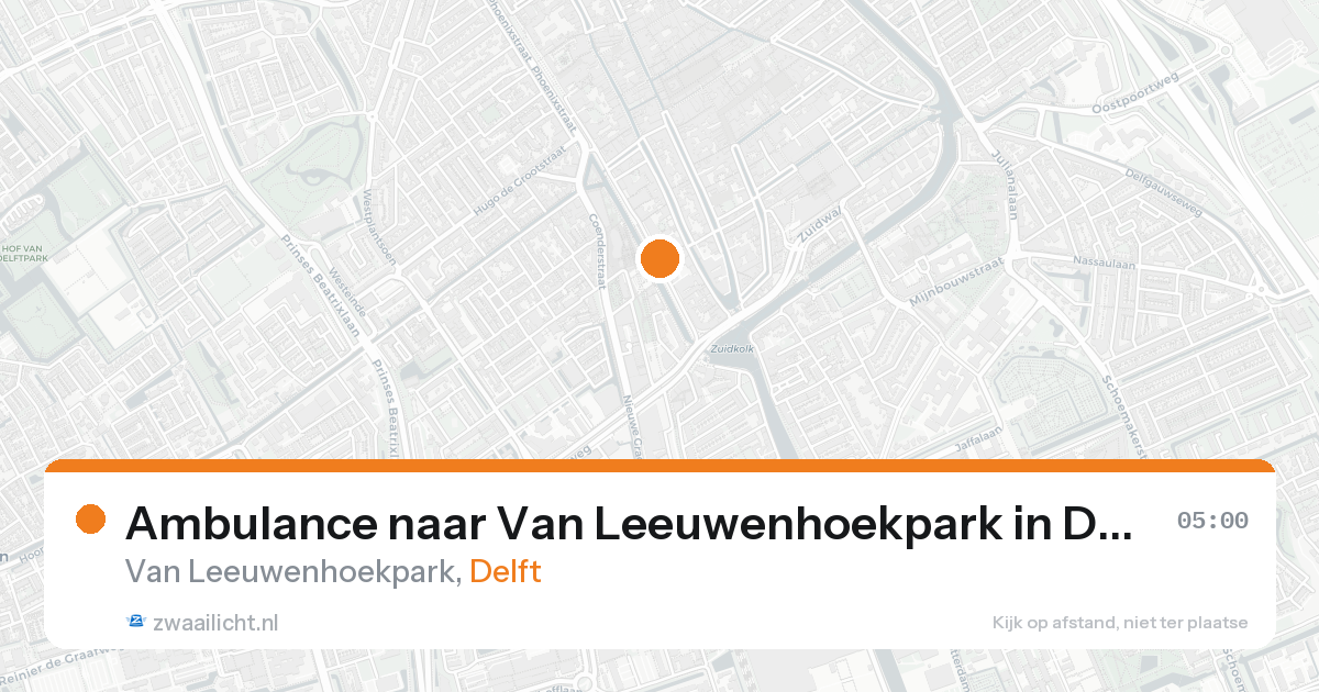 Ambulance naar Van Leeuwenhoekpark in Delft — 18 aug 2026