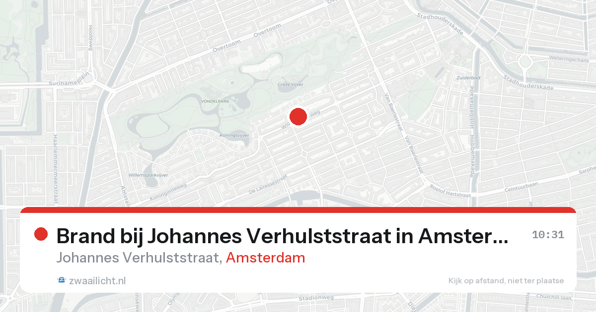 Brand bij Johannes Verhulststraat in Amsterdam — 21 aug 2026