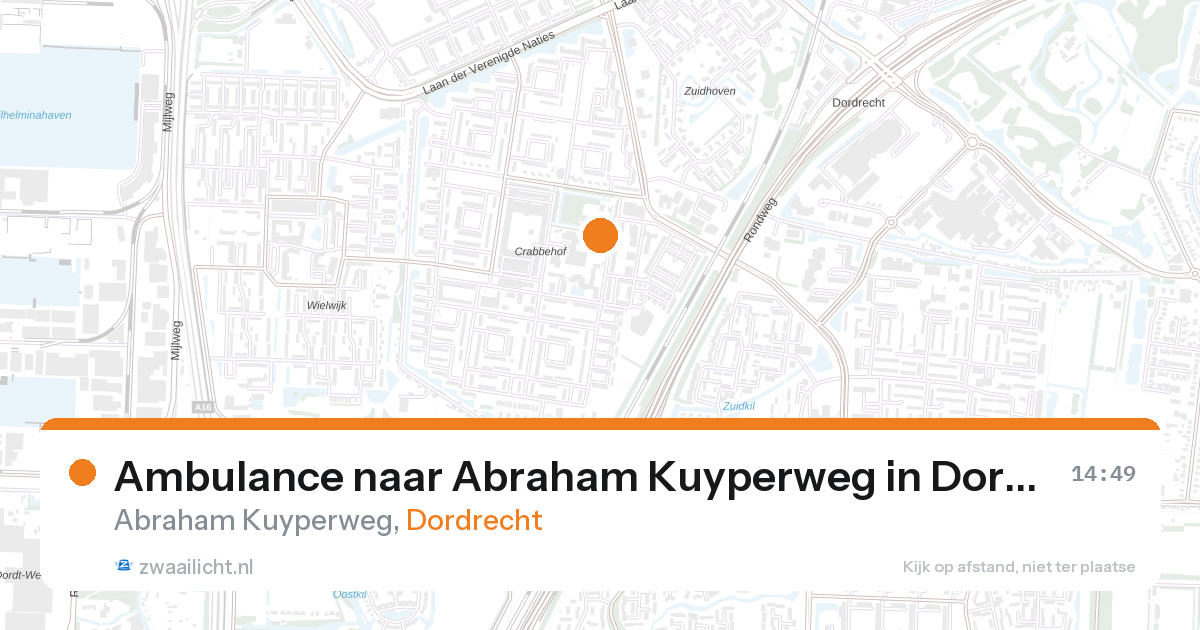 Ambulance naar Abraham Kuyperweg in Dordrecht — 27 aug 2026