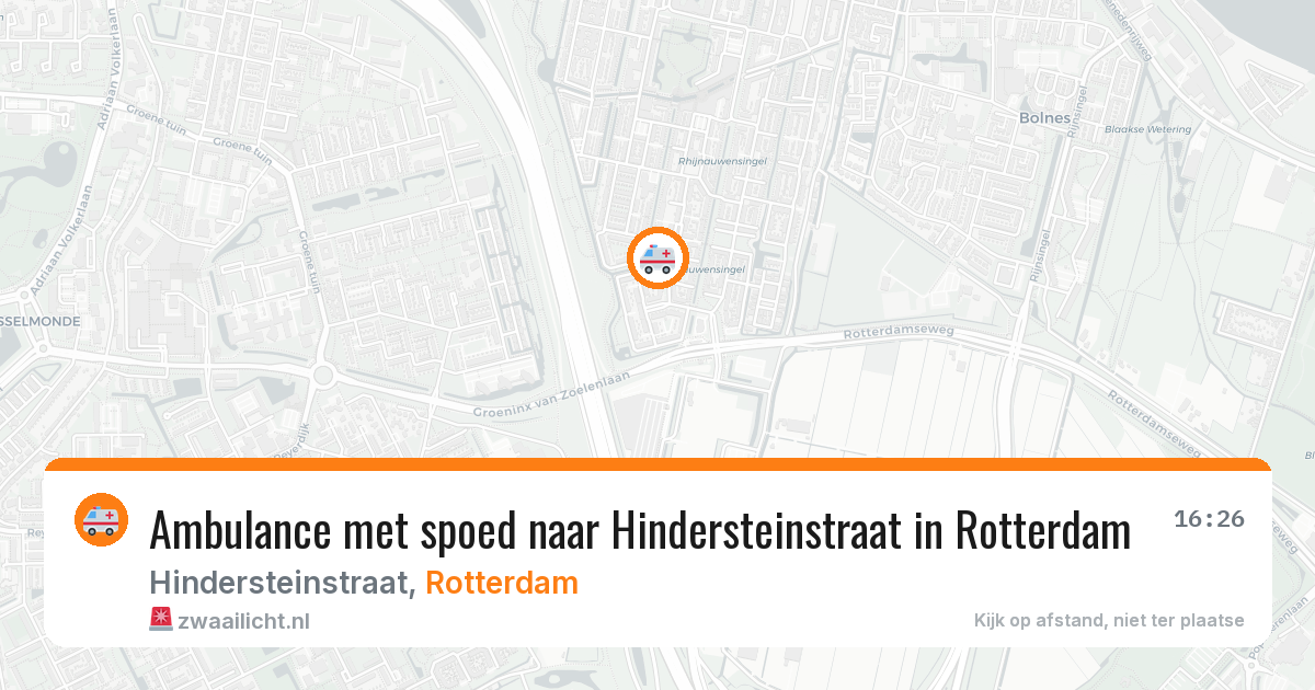 Ambulance met spoed naar Hindersteinstraat in Rotterdam — 14 jun 2026