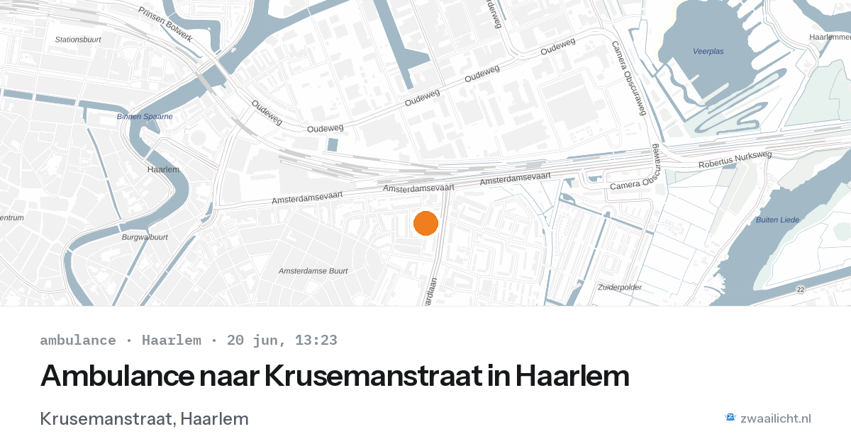 Ambulance naar Krusemanstraat in Haarlem — 20 jun 2026